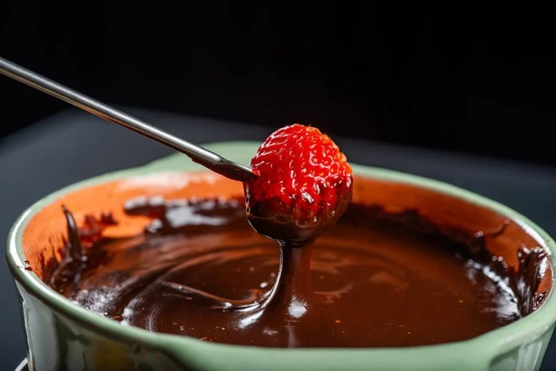 Fondue de chocolate servido no Gatzz